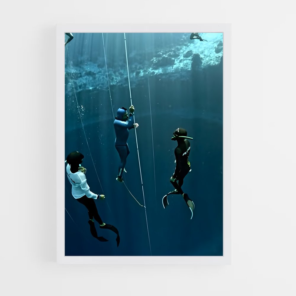 Poster Vertical blue – affiche Plongée en apnée (vue 3)